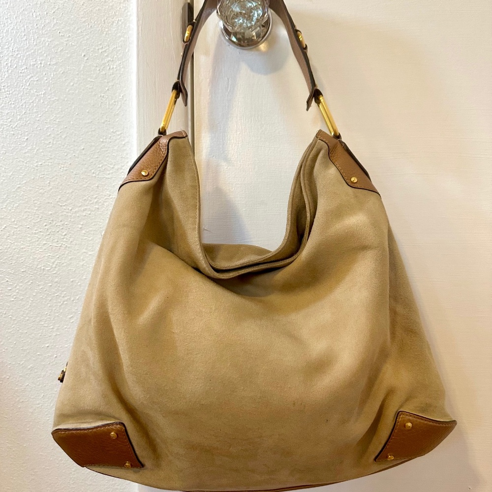 Cole Haan Suede & Leather Hobo Shoulder Bag